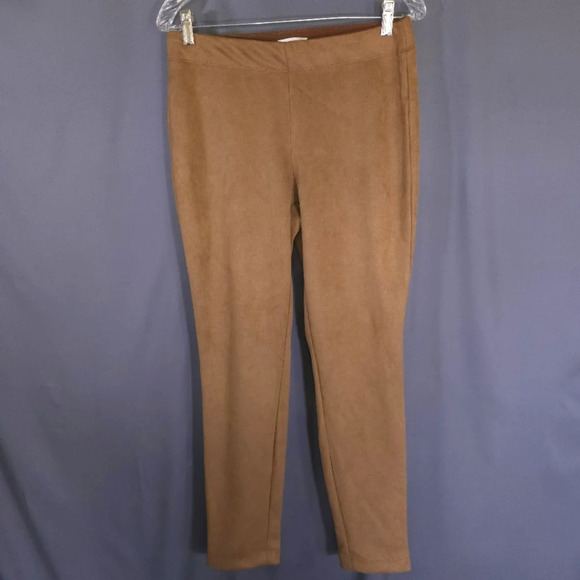 Max Studio Faux Suade Pants Skinny Pull On Size Large - Picture 1 of 8